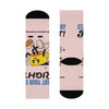 Cushioned Crew Socks — 'Start Your Day Right' Motivational Cartoon Socks
