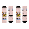 Cushioned Crew Socks — 'Start Your Day Right' Motivational Cartoon Socks