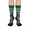 Cushioned Crew Socks — "Currently in Hibernation Mode" Turtle Lounge Socks