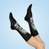 Skull Crew Socks — Colorful 'I’m Fine' Gothic Graphic Socks