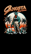 Gangsta Americana Cushioned Crew Socks — Statue of Liberty Sunset Graphic