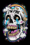 Skull Crew Socks — Colorful 'I’m Fine' Gothic Graphic Socks